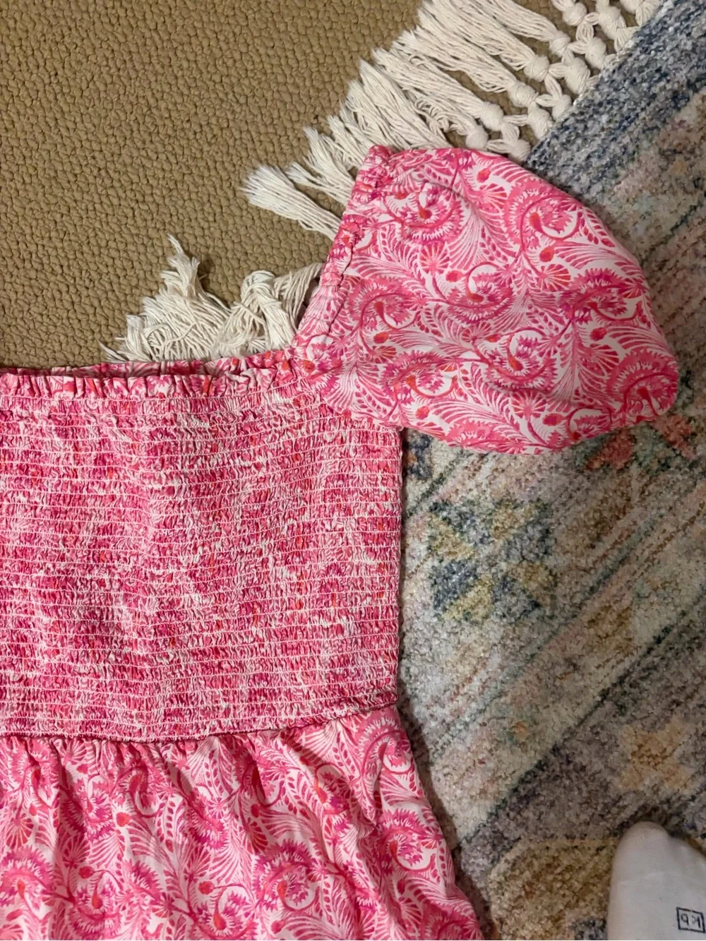 J. Crew Pink Smocked Summer Dress